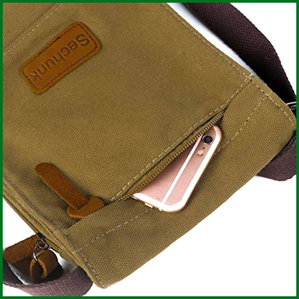 Vintage Canvas Messenger Crossbody Bag Adjustable Shoulder Strap - Picture 7 of 7